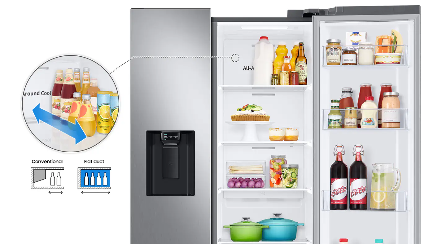 یخچال فریزر ساید بای ساید سامسونگ مدل RS80DG5402SLRE با ظرفیت بالا